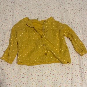 H&M Mustard Polka Dot Kids Button Down Shirt